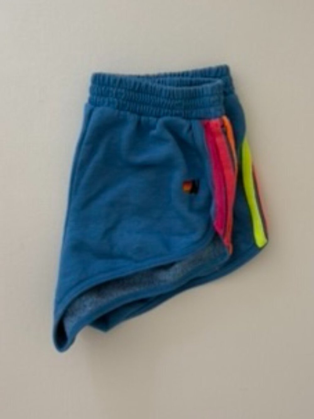 Aviator Nation 5 Stripe Rainbow Blue Shorts XS